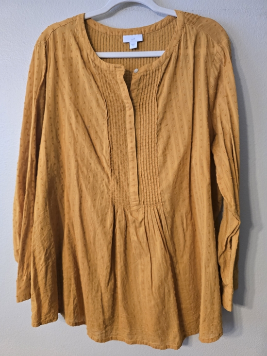 J. Jill Tops - J. Jill Mustard Pintuck Peasant Tunic - Women's